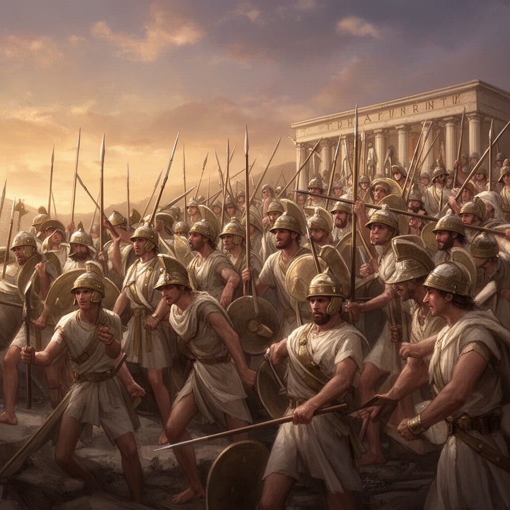 AI-generated illustration of Athenian army