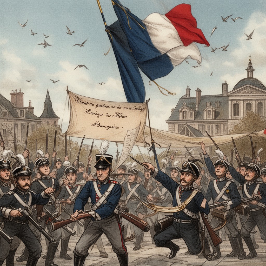 AI-generated illustration of Chant de guerre pour l’Armée du Rhin