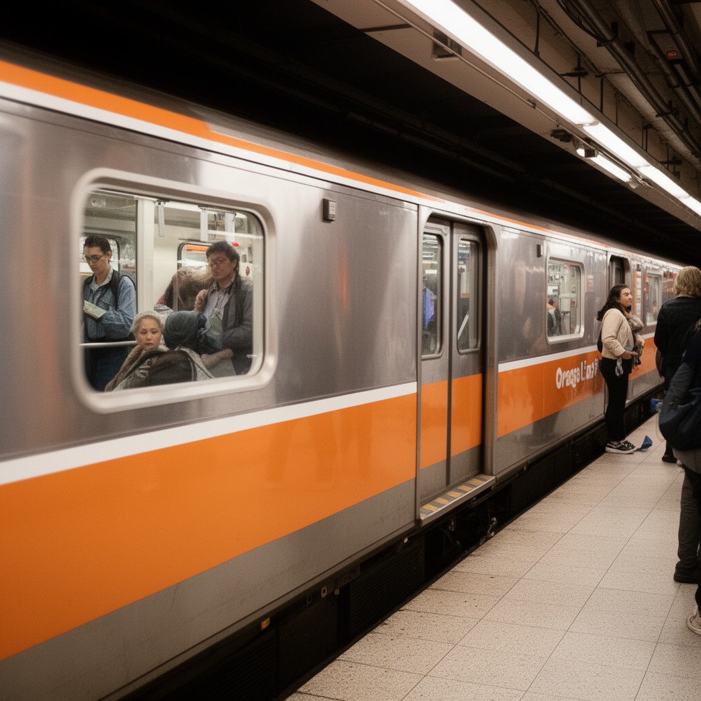 AI-generated illustration of Orange Line