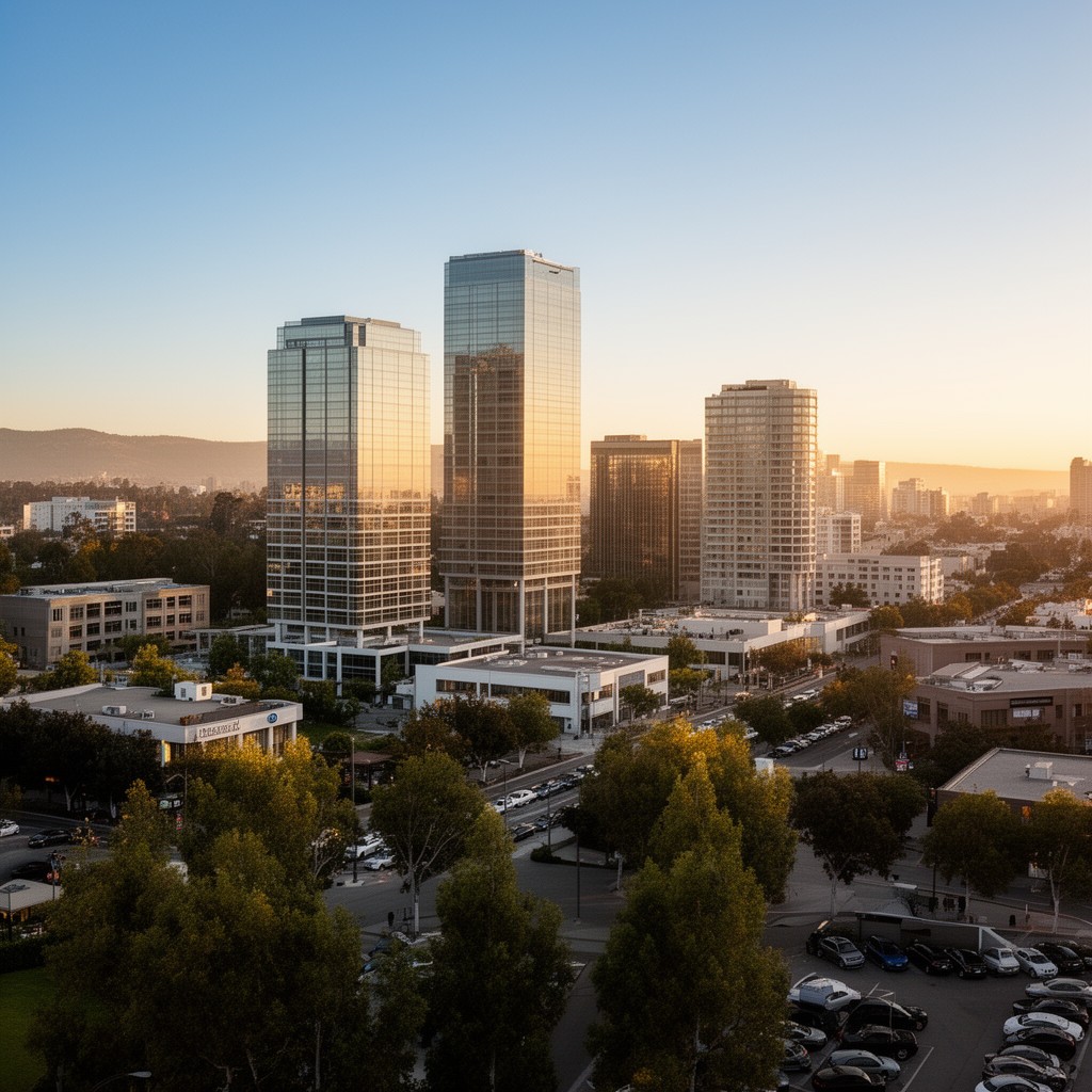 AI-generated illustration of Menlo Park, California