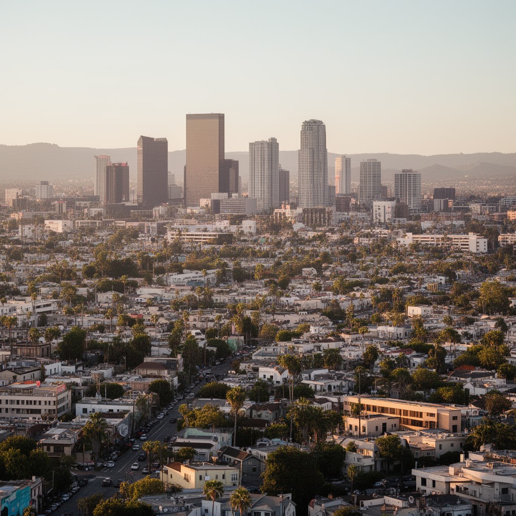 AI-generated illustration of Central Los Angeles