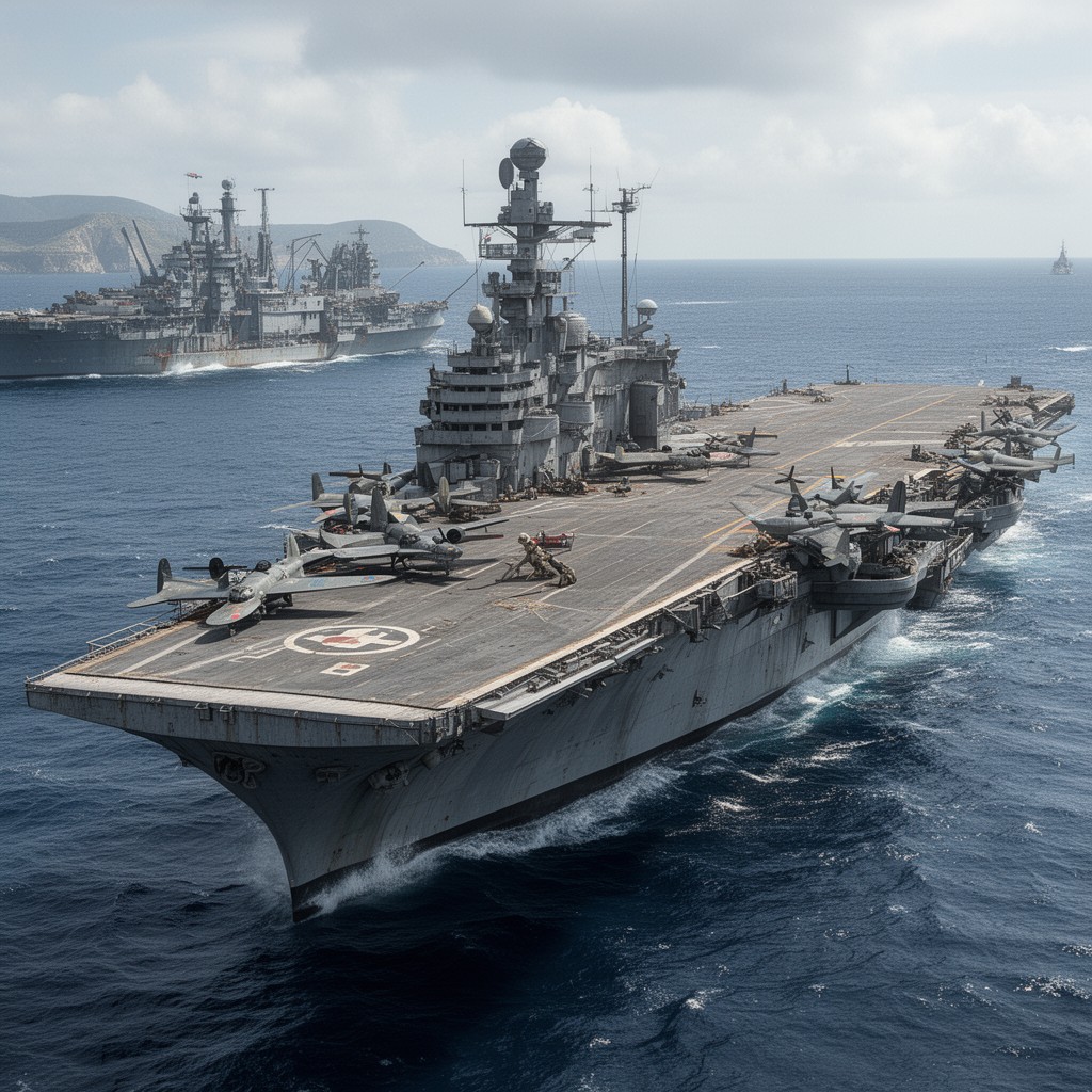 AI-generated illustration of USS Enterprise (CV-6)