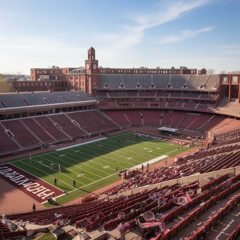 AI-generated illustration of Harvard Stadium