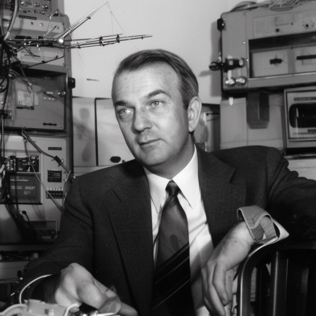 AI-generated illustration of John R. Pierce