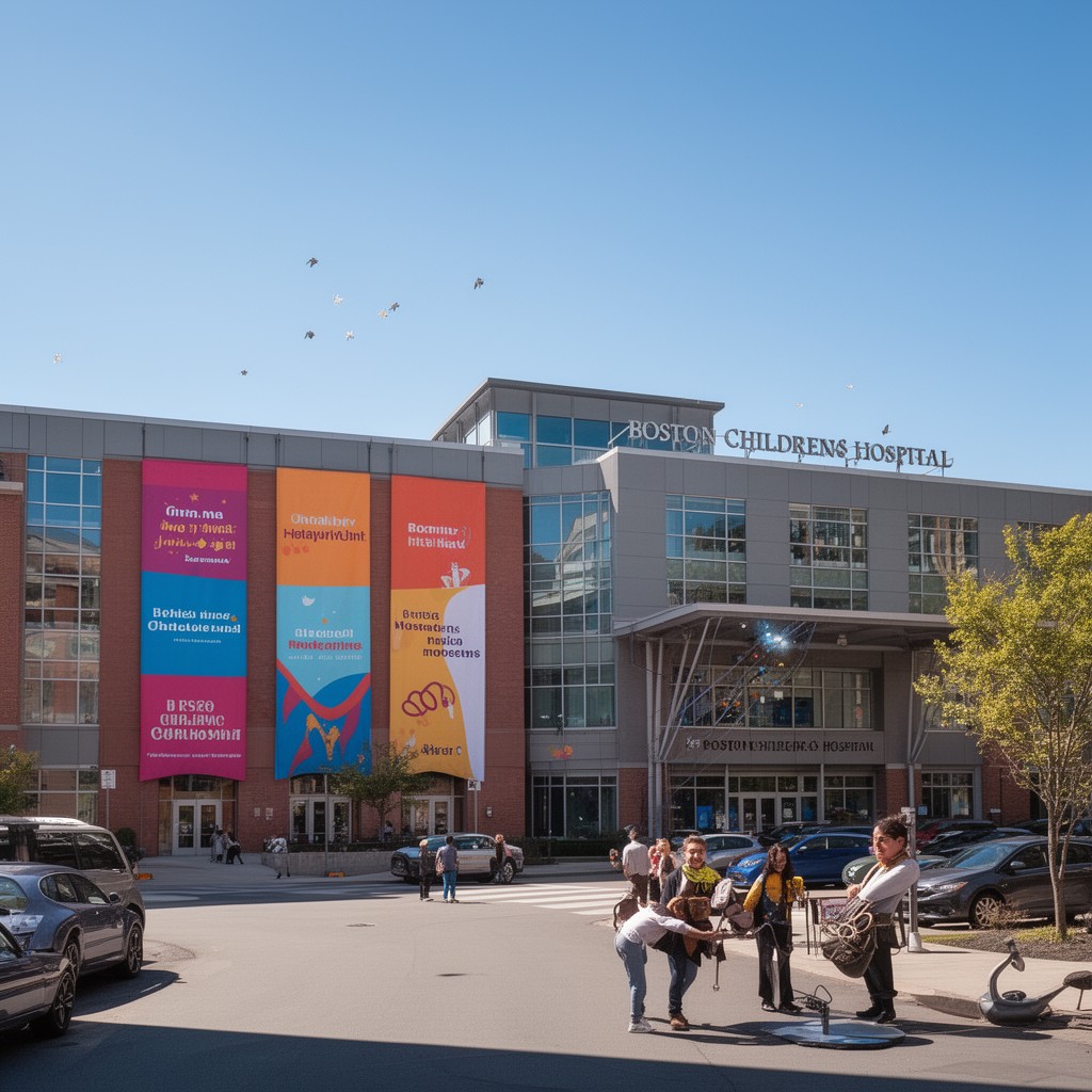 AI-generated illustration of Boston Children’s Hospital