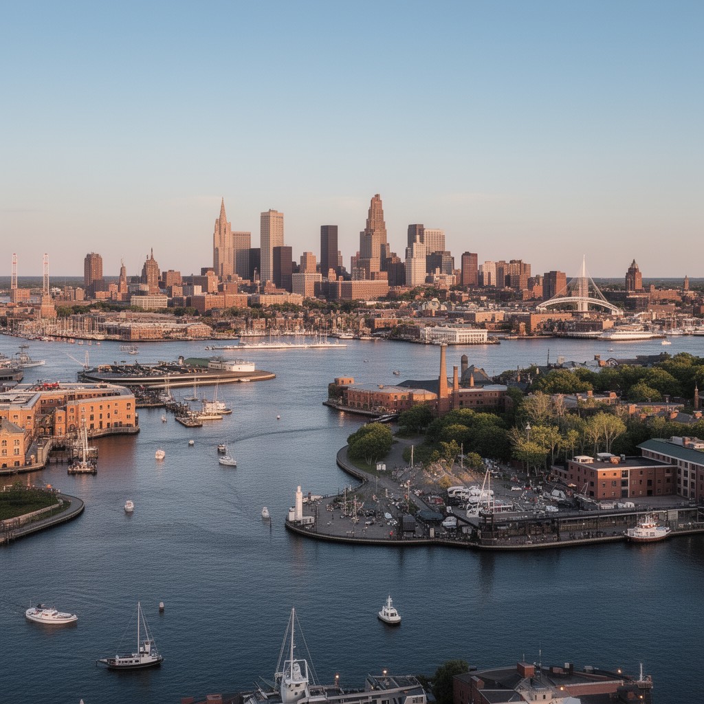 AI-generated illustration of Boston Harbor