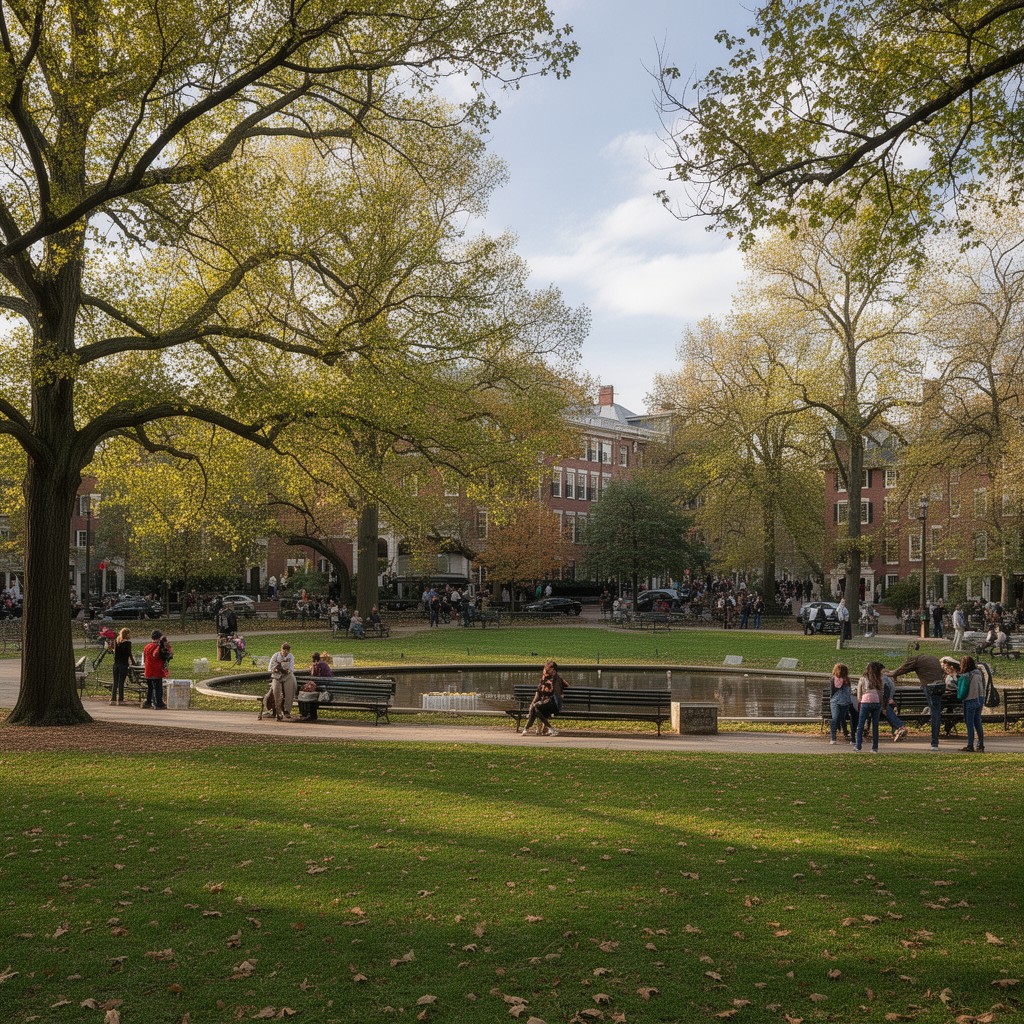AI-generated illustration of Cambridge Common