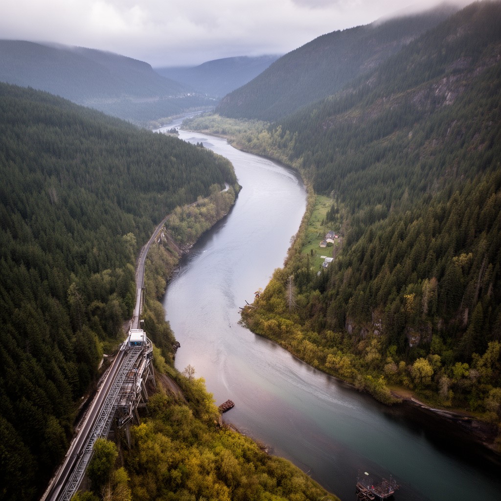 AI-generated illustration of Columbia River