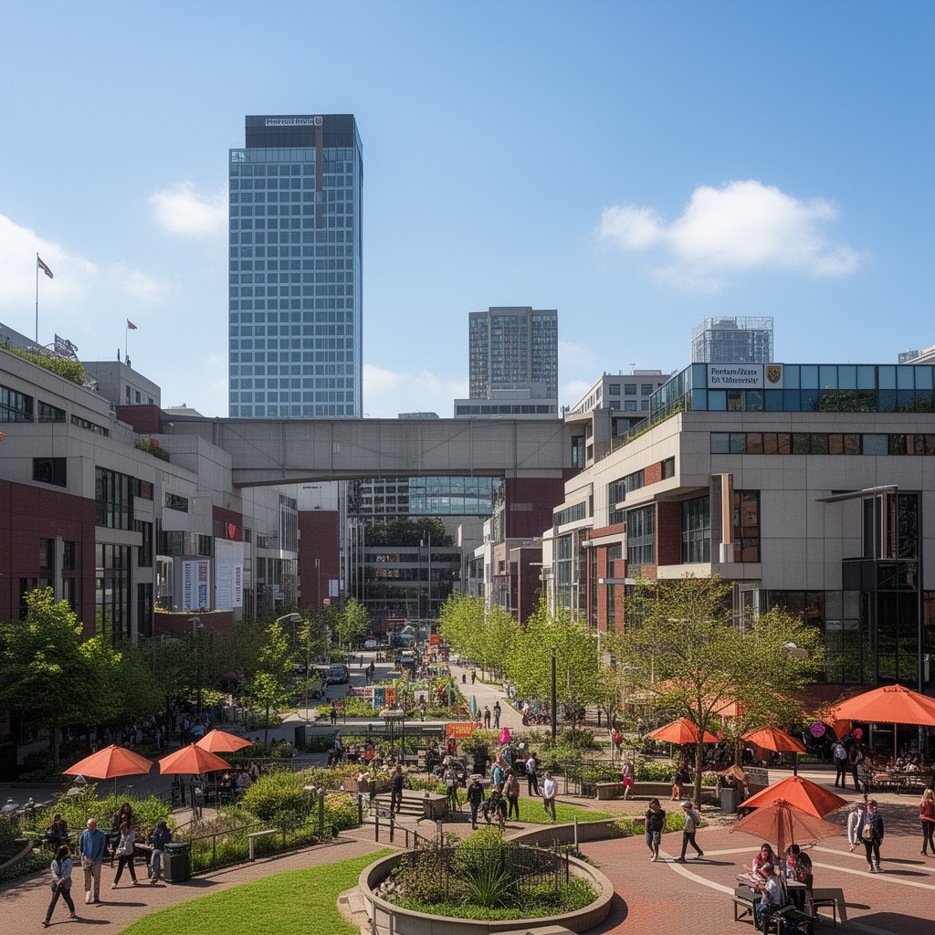 AI-generated illustration of Portland State University