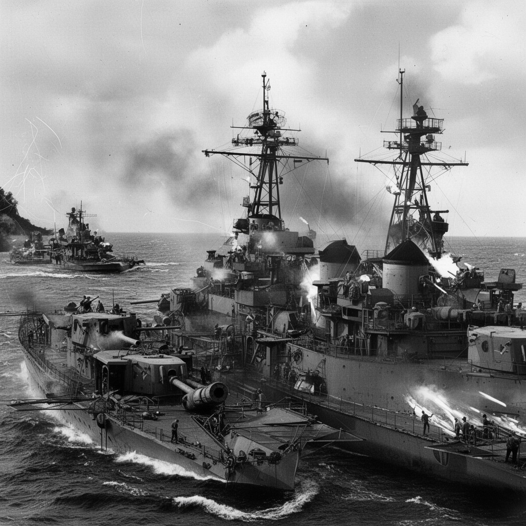 AI-generated illustration of Battle of Savo Island
