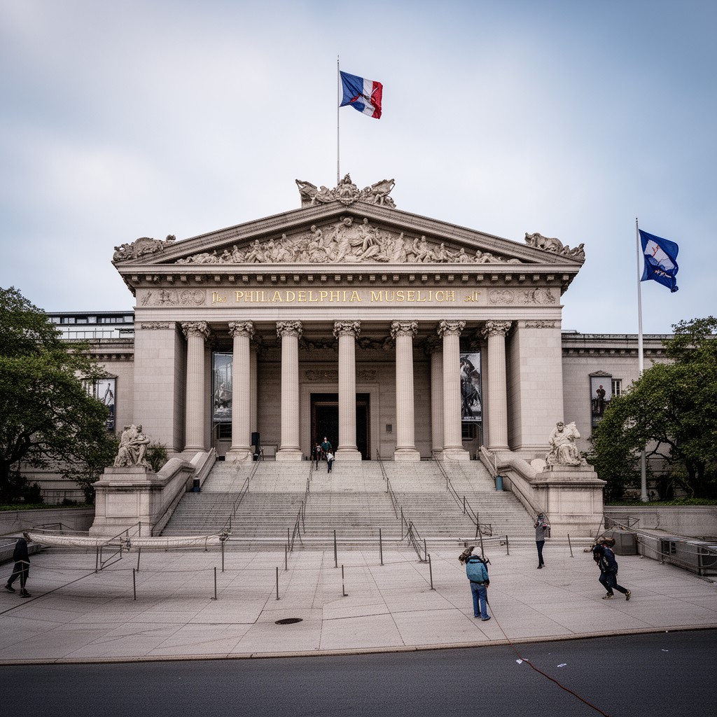 AI-generated illustration of Philadelphia Museum of Art