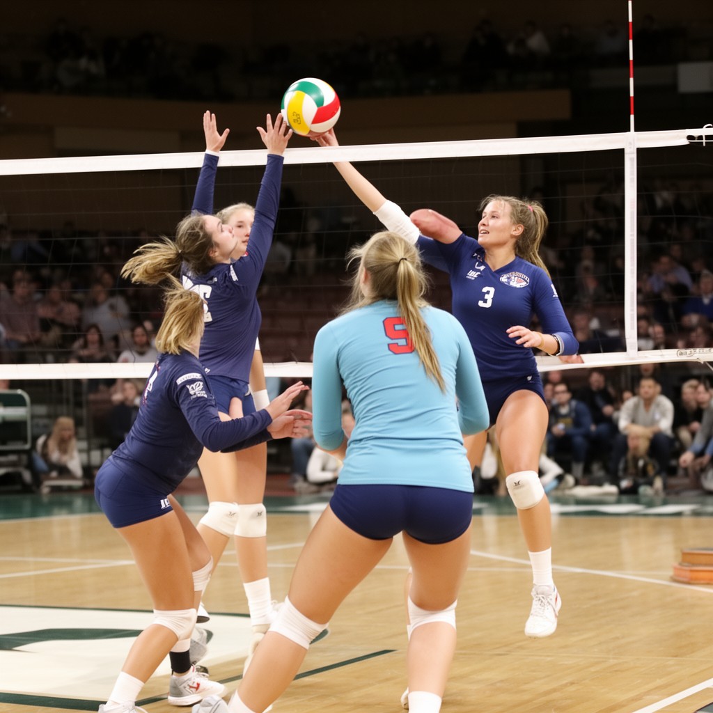 AI-generated illustration of Penn Quakers volleyball