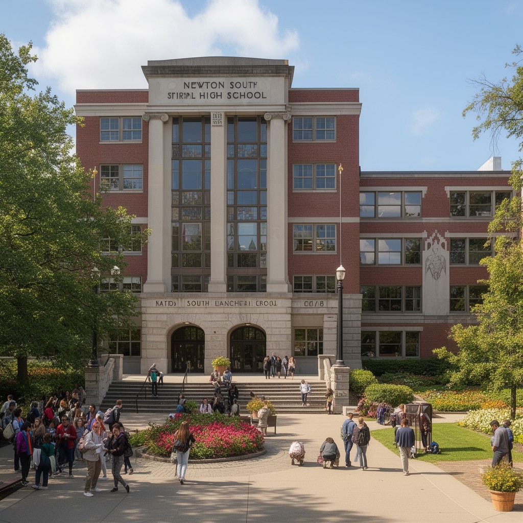 AI-generated illustration of Newton South High School