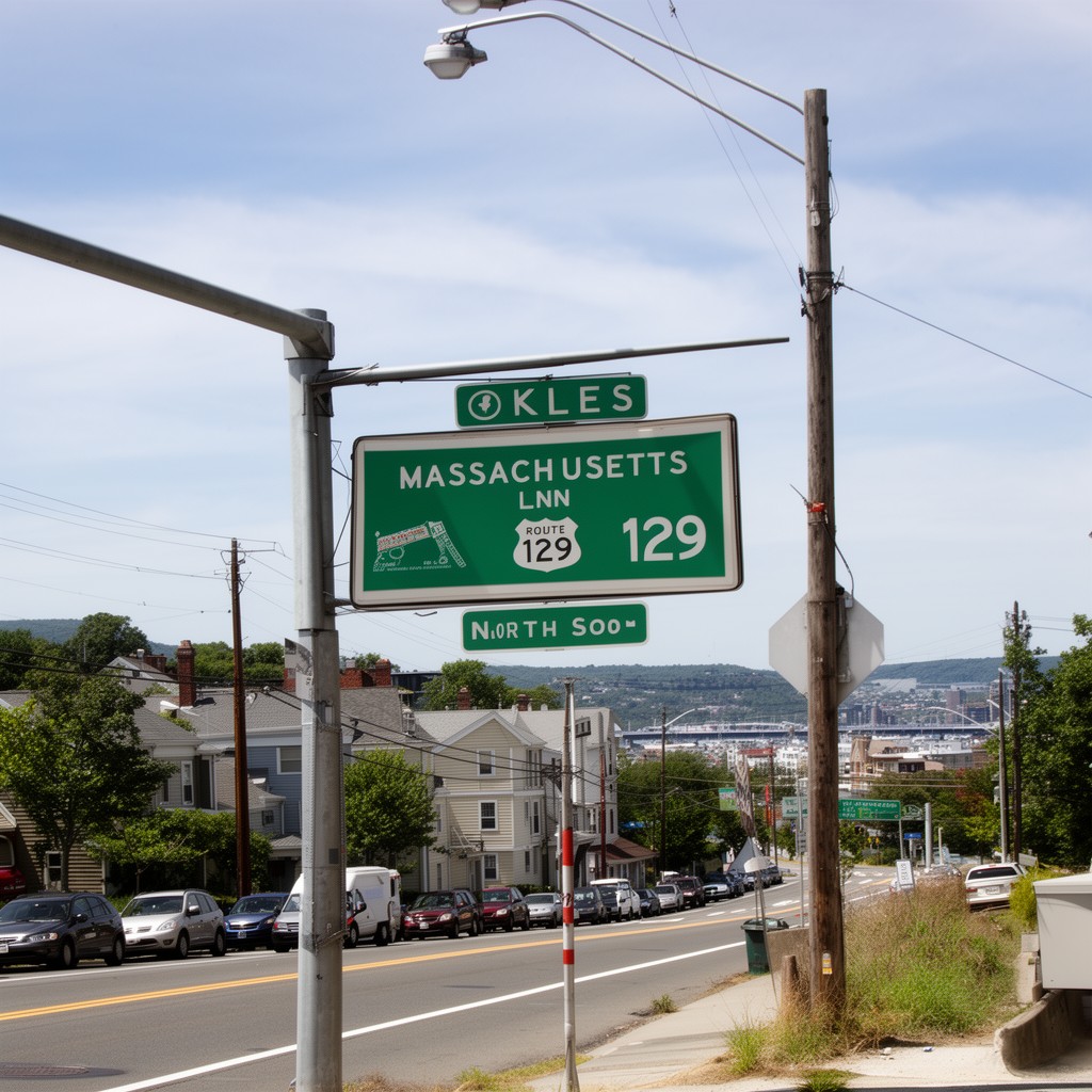 AI-generated illustration of Massachusetts Route 129
