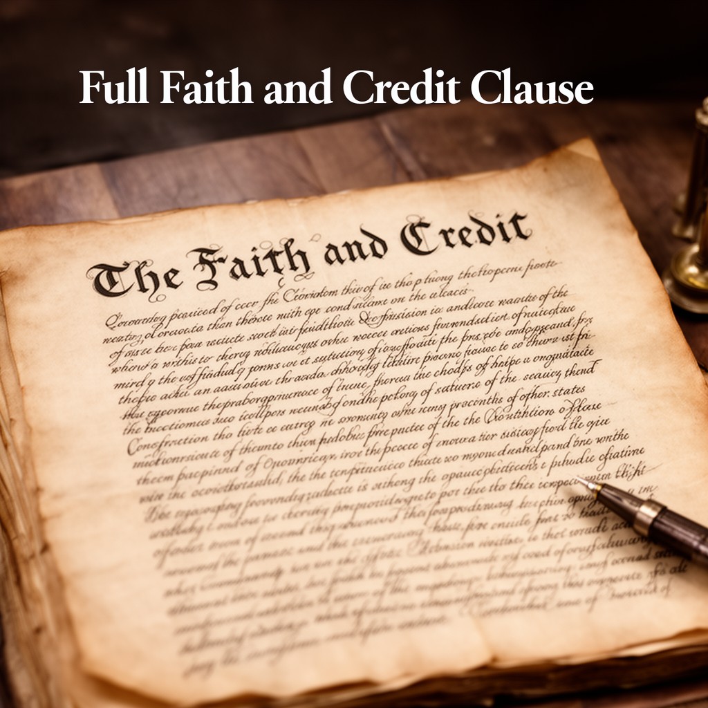 AI-generated illustration of Full Faith and Credit Clause