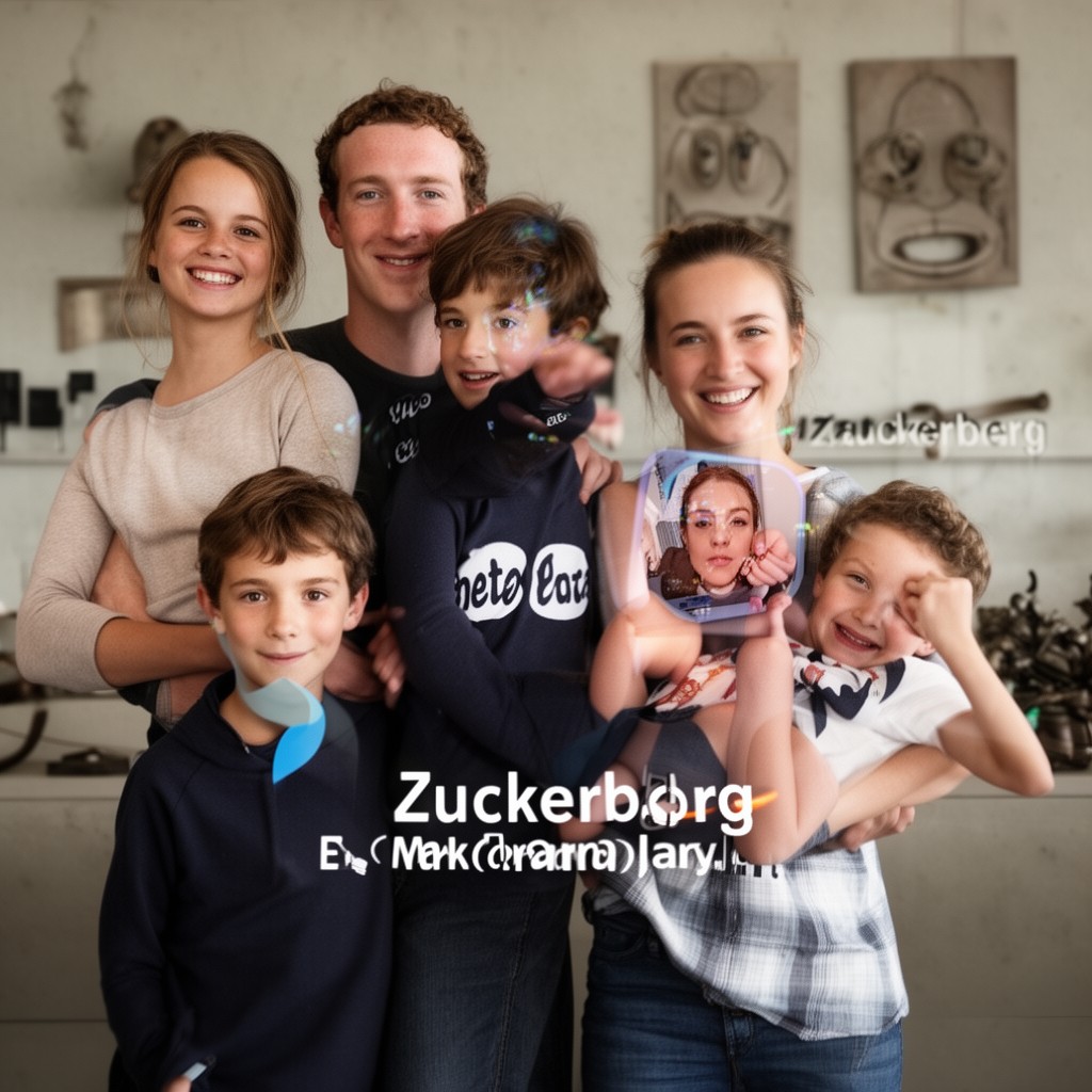 AI-generated illustration of Zuckerberg family