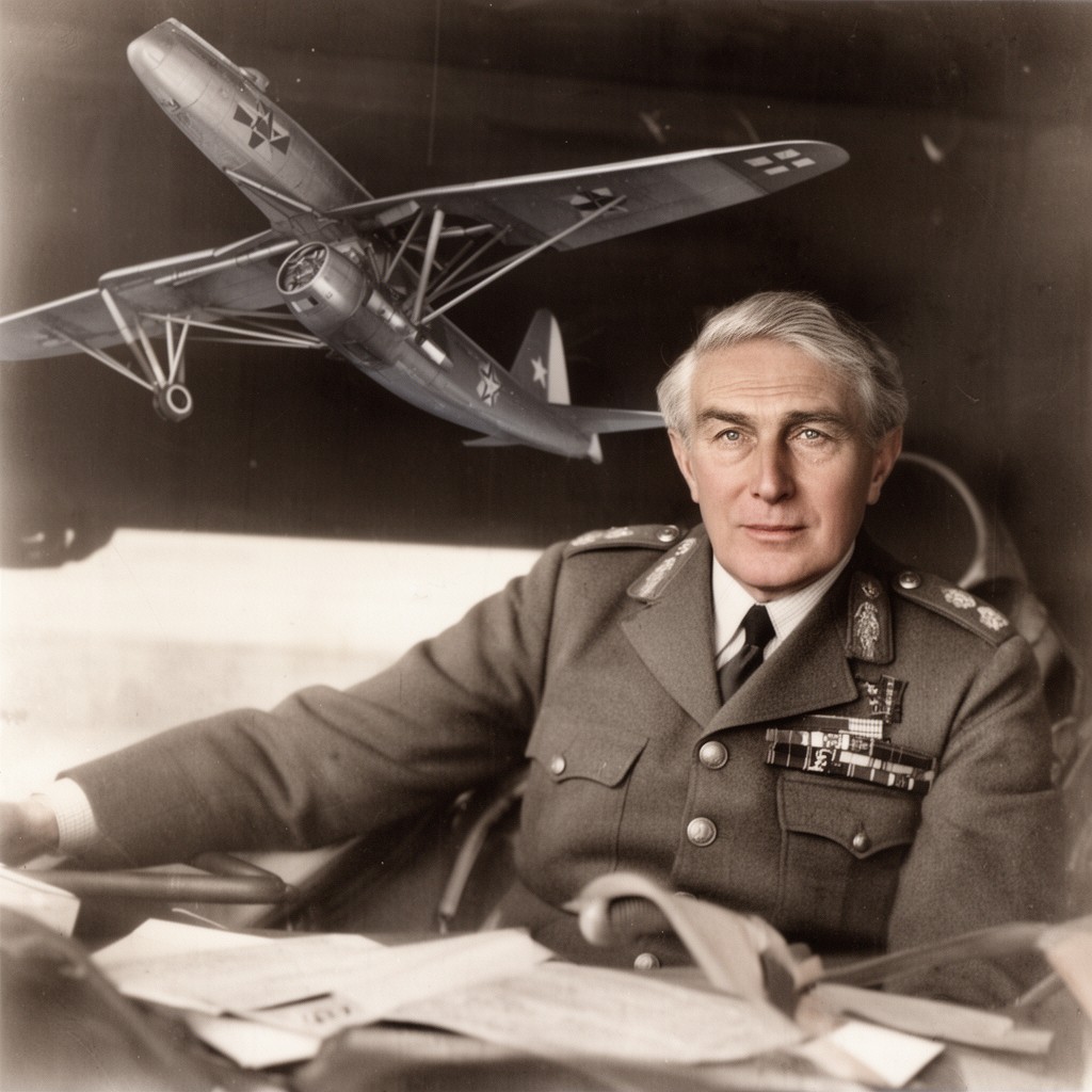 AI-generated illustration of Giulio Douhet