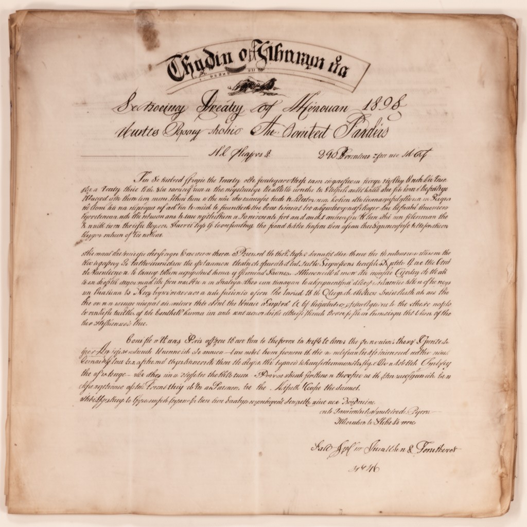 AI-generated illustration of Treaty of Paris (1898)