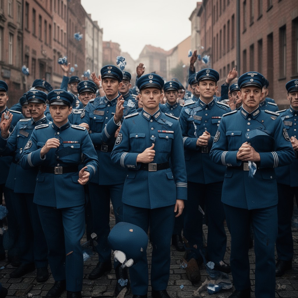 AI-generated illustration of Blue Police (Polish police under German command)