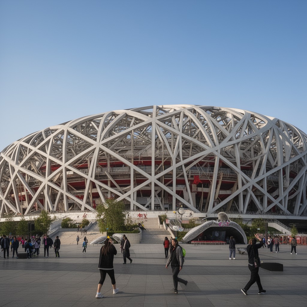 AI-generated illustration of Beijing National Stadium