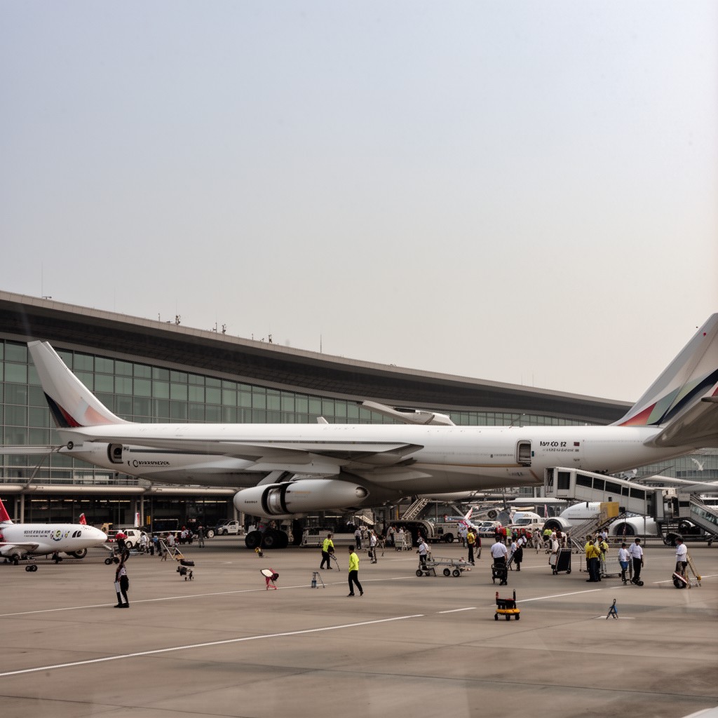AI-generated illustration of Beijing Capital International Airport