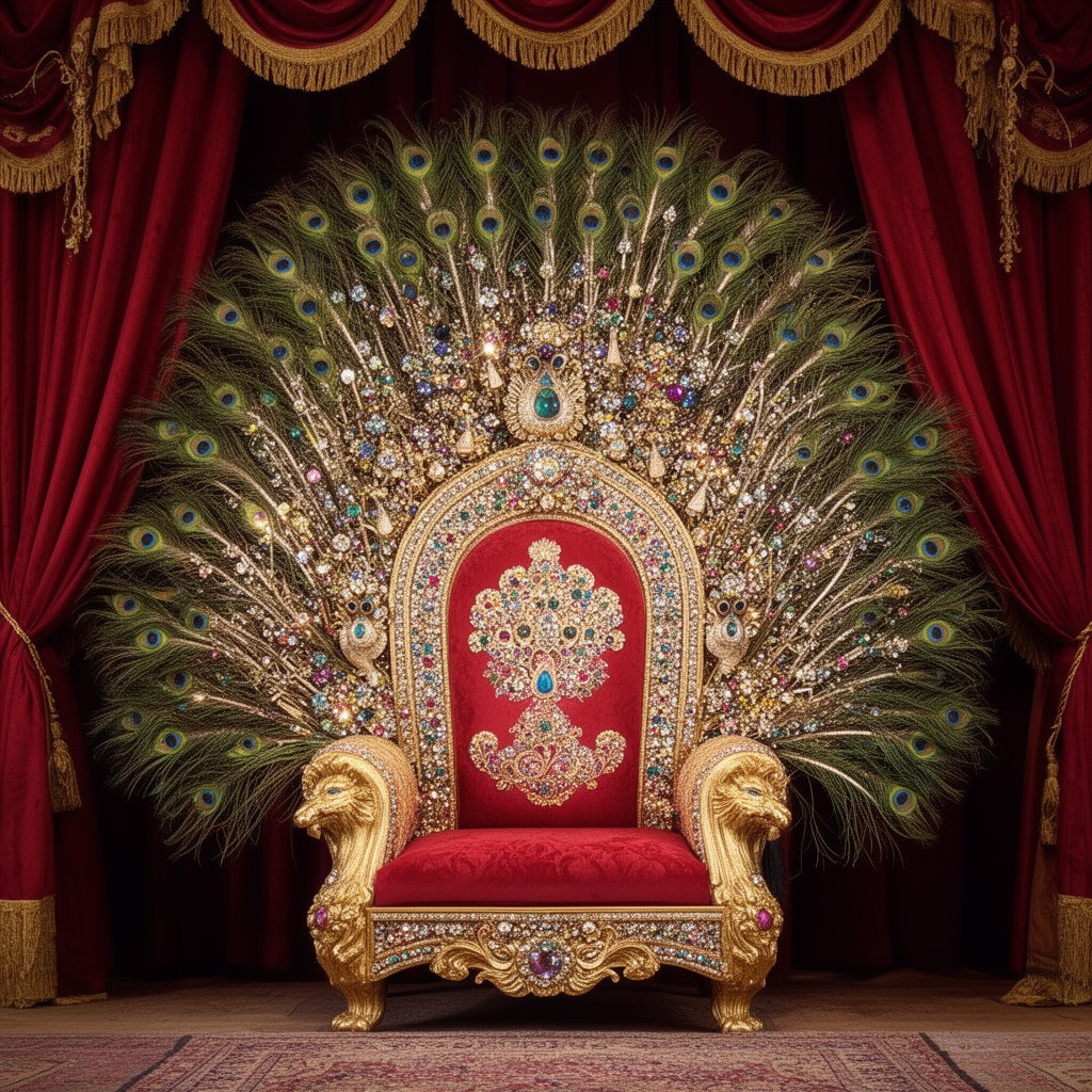 AI-generated illustration of peacock throne
