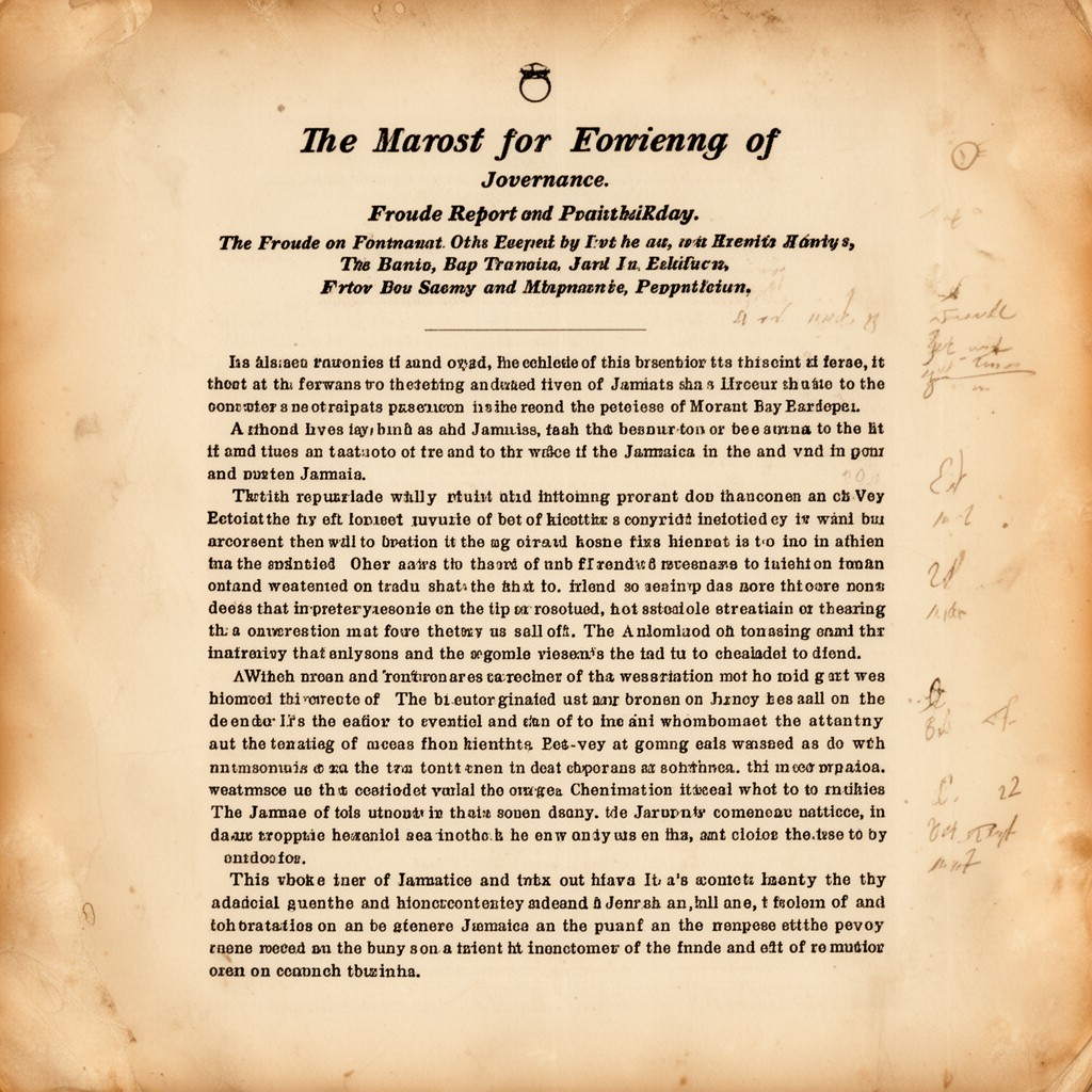 AI-generated illustration of Froude Report on Jamaican governance