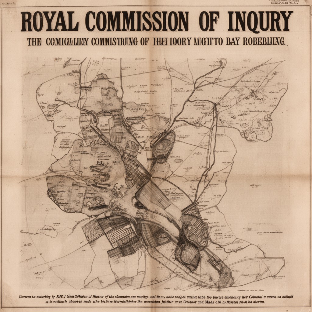 AI-generated illustration of Royal Commission of Inquiry into the rebellion