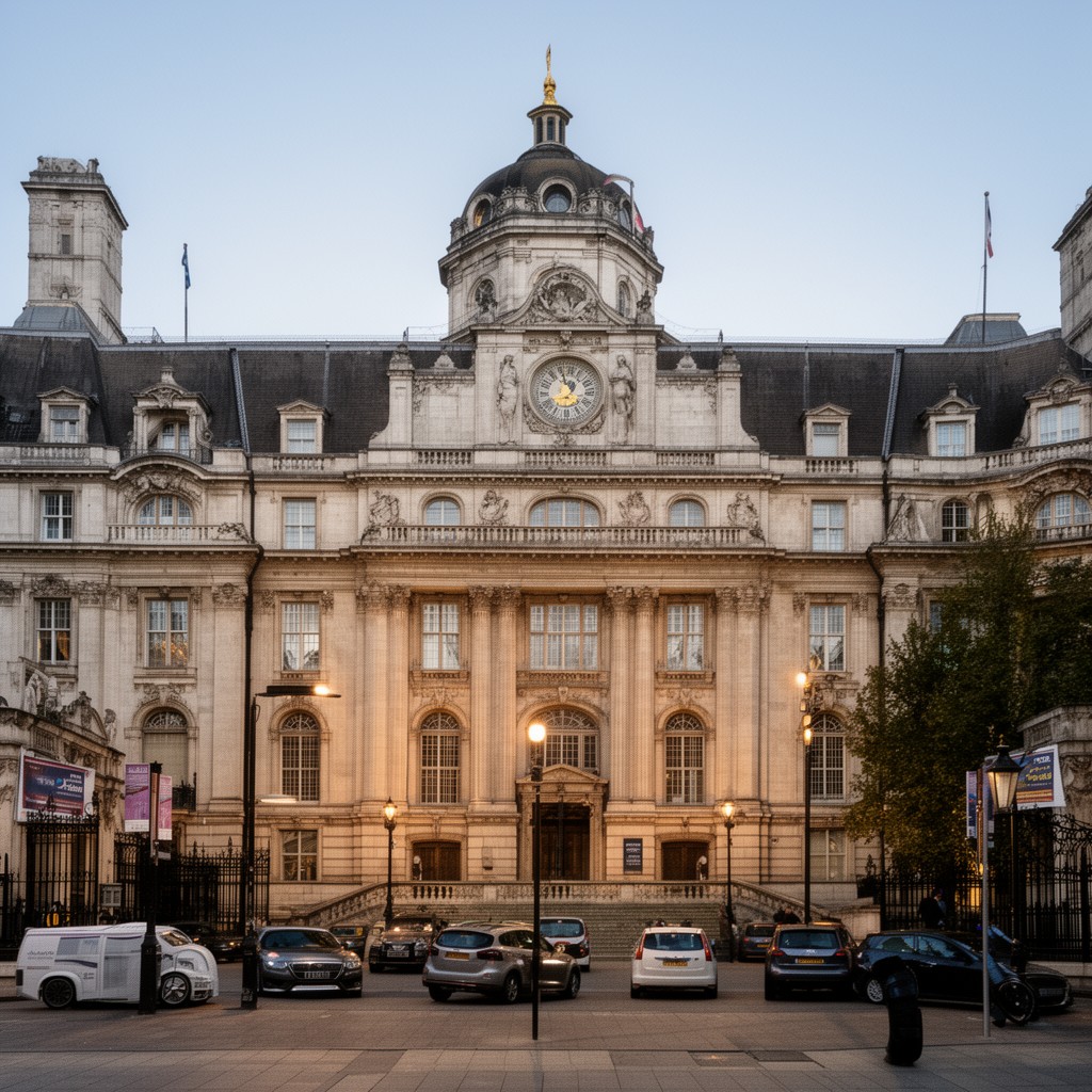 AI-generated illustration of Colonial Office building, Whitehall