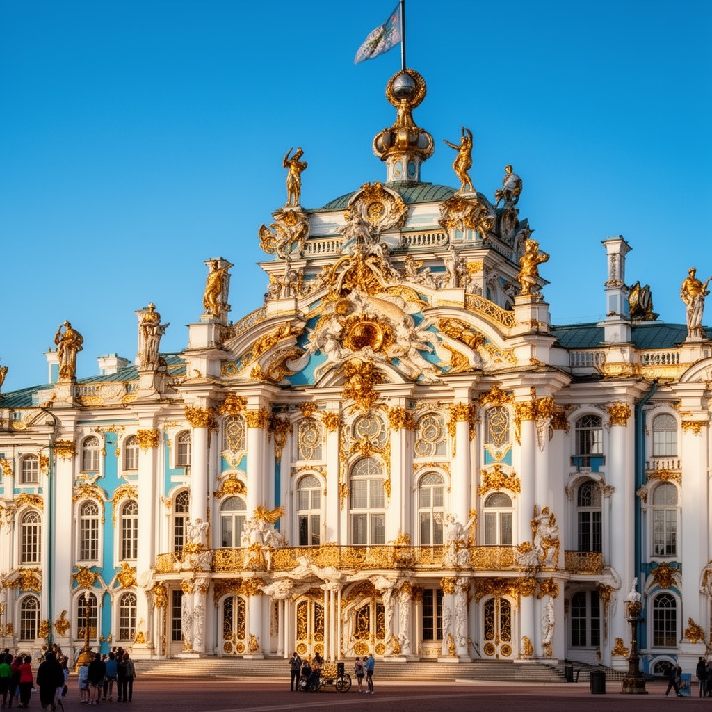 AI-generated illustration of Catherine Palace in Tsarskoye Selo