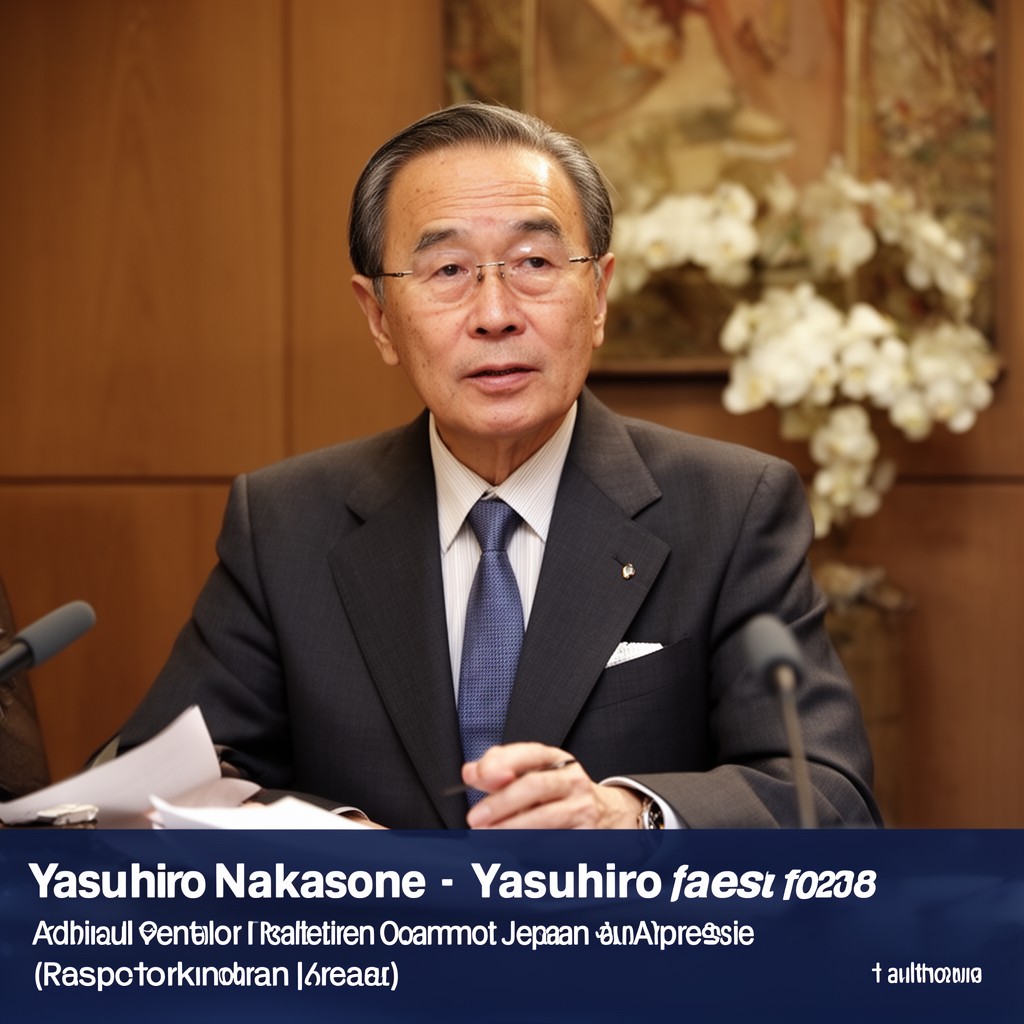 AI-generated illustration of Yasuhiro Nakasone