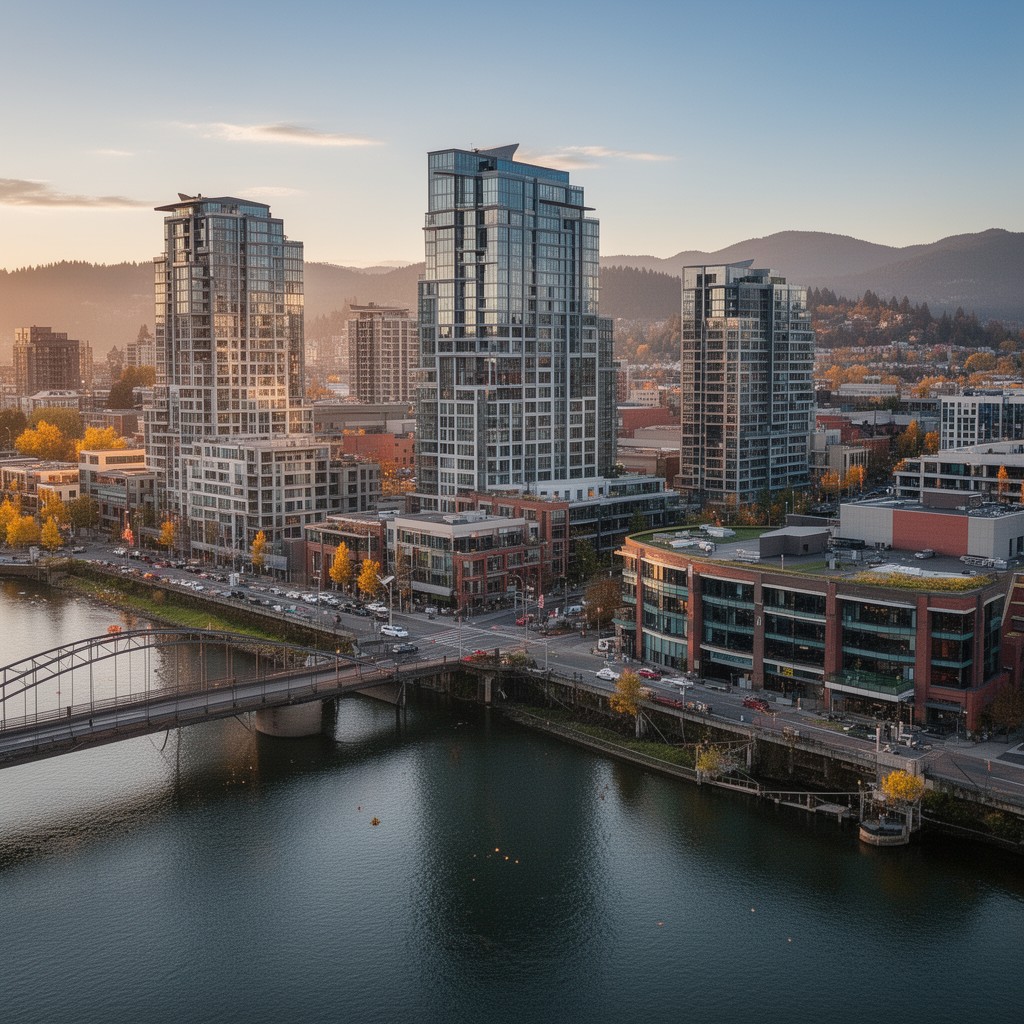 AI-generated illustration of South Waterfront