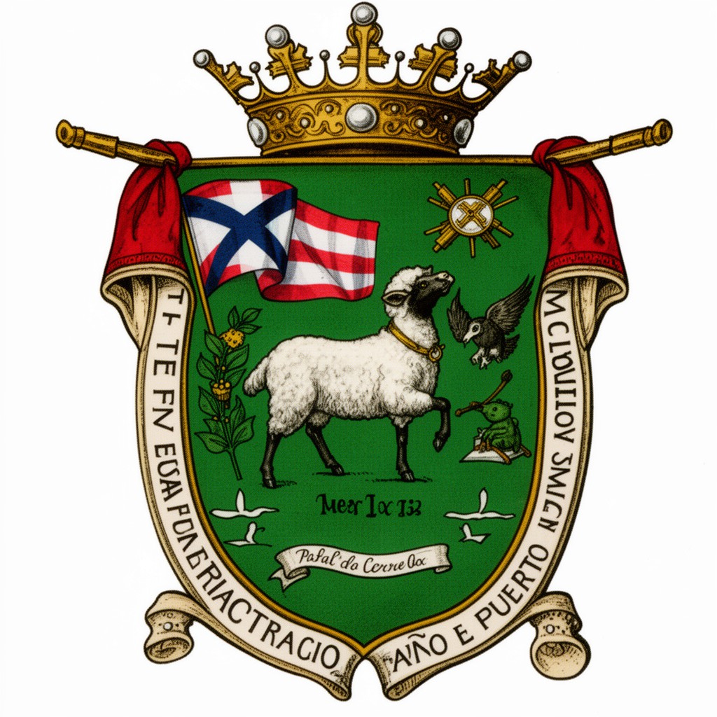 AI-generated illustration of Puerto Rican coat of arms