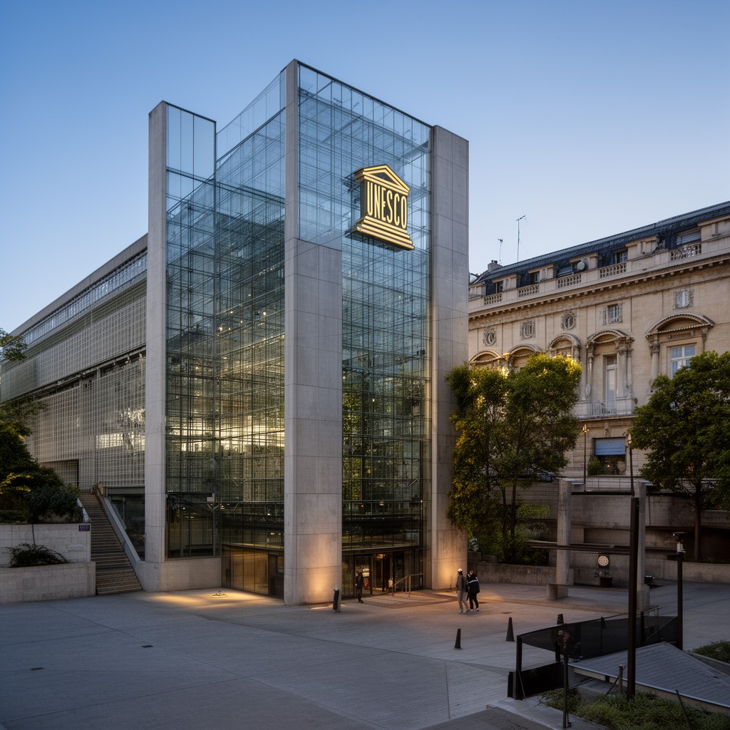 AI-generated illustration of UNESCO Headquarters