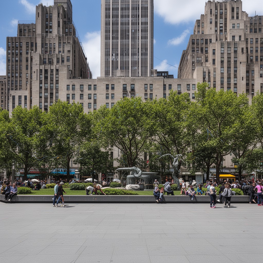 AI-generated illustration of Dag Hammarskjöld Plaza