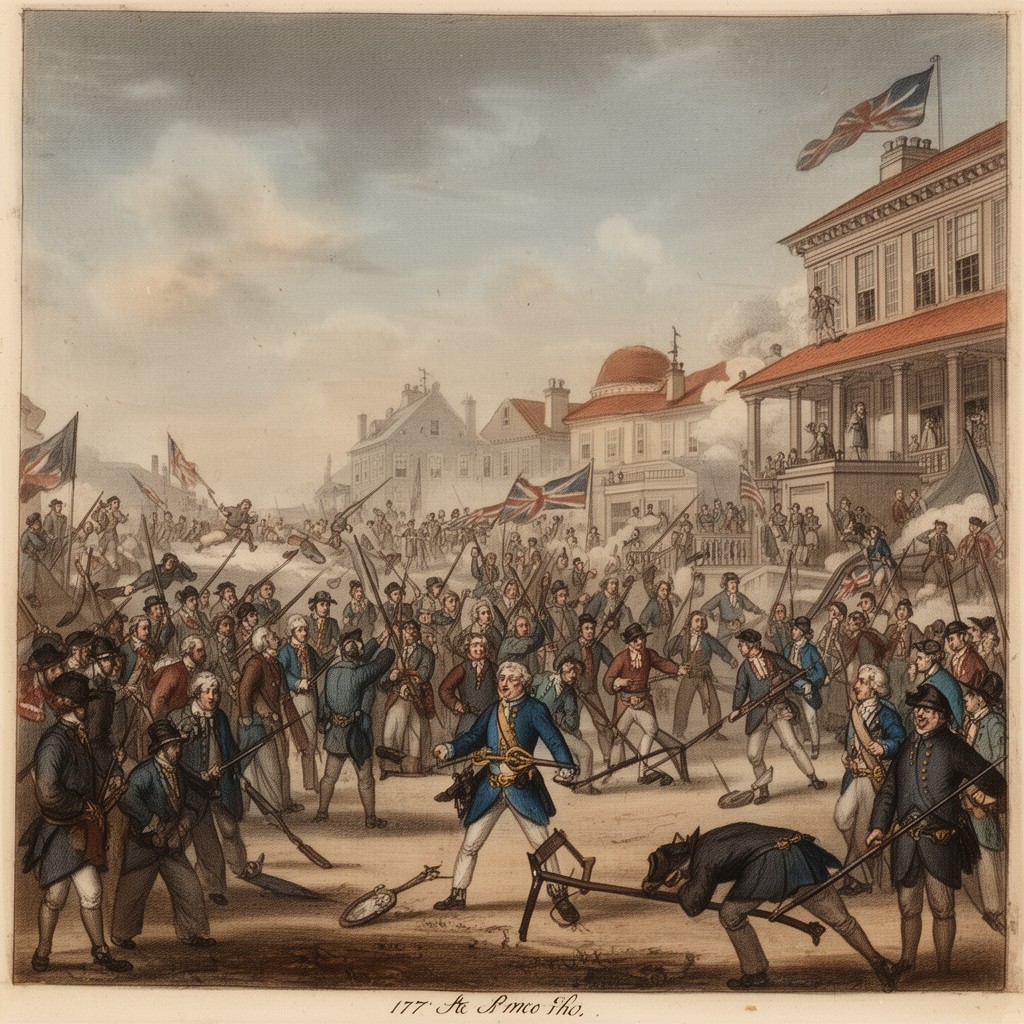 AI-generated illustration of British occupation of Philadelphia