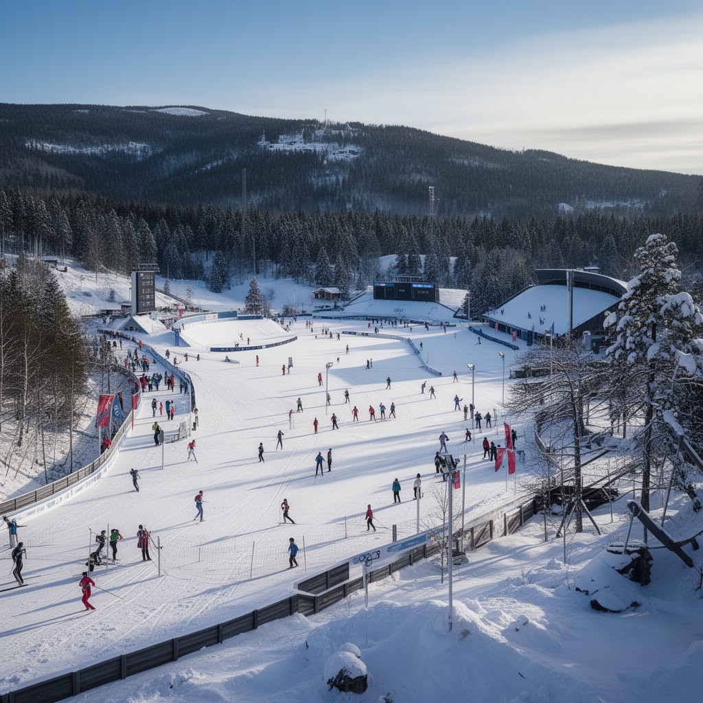 AI-generated illustration of Birkebeineren Ski Stadium