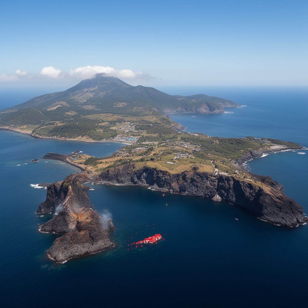 AI-generated illustration of Volcano Islands
