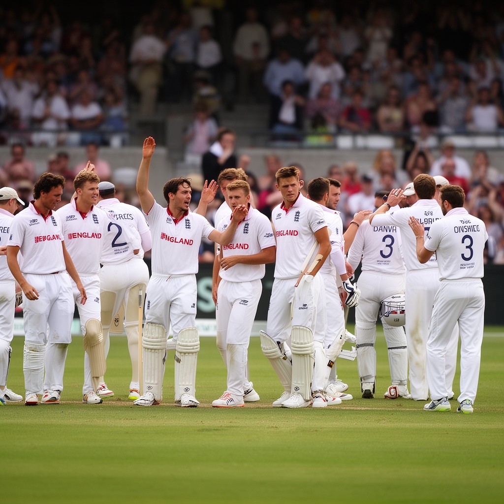 AI-generated illustration of England cricket team