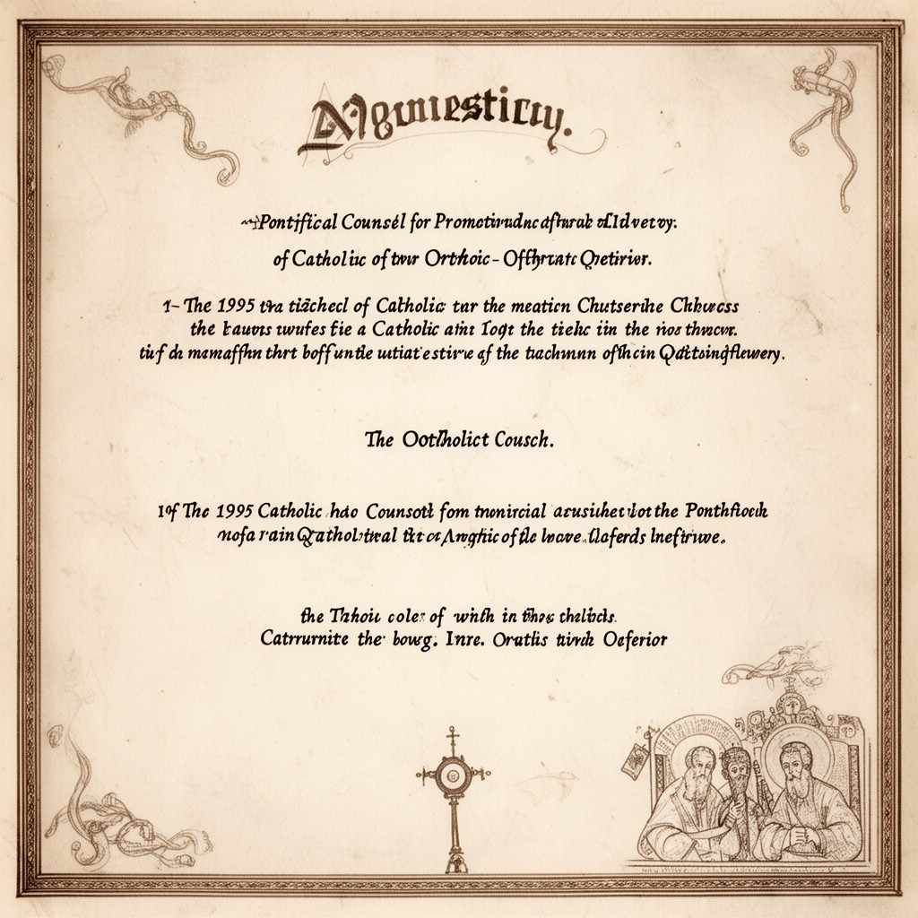 AI-generated illustration of the 1995 Catholic–Orthodox statement of the Pontifical Council for Promoting Christian Unity