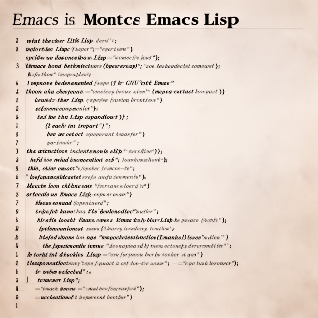 AI-generated illustration of Emacs Lisp (for GNU Emacs environment)