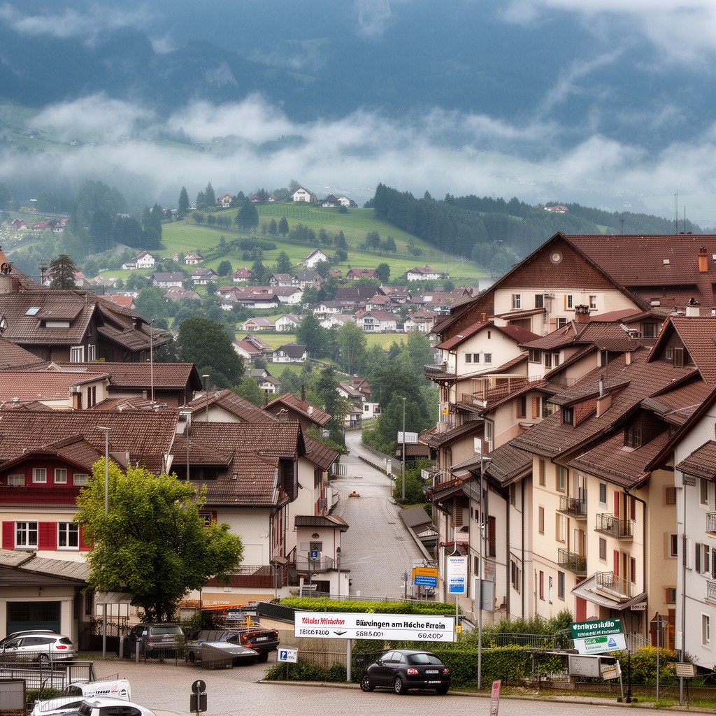 AI-generated illustration of Büsingen am Hochrhein customs enclave context