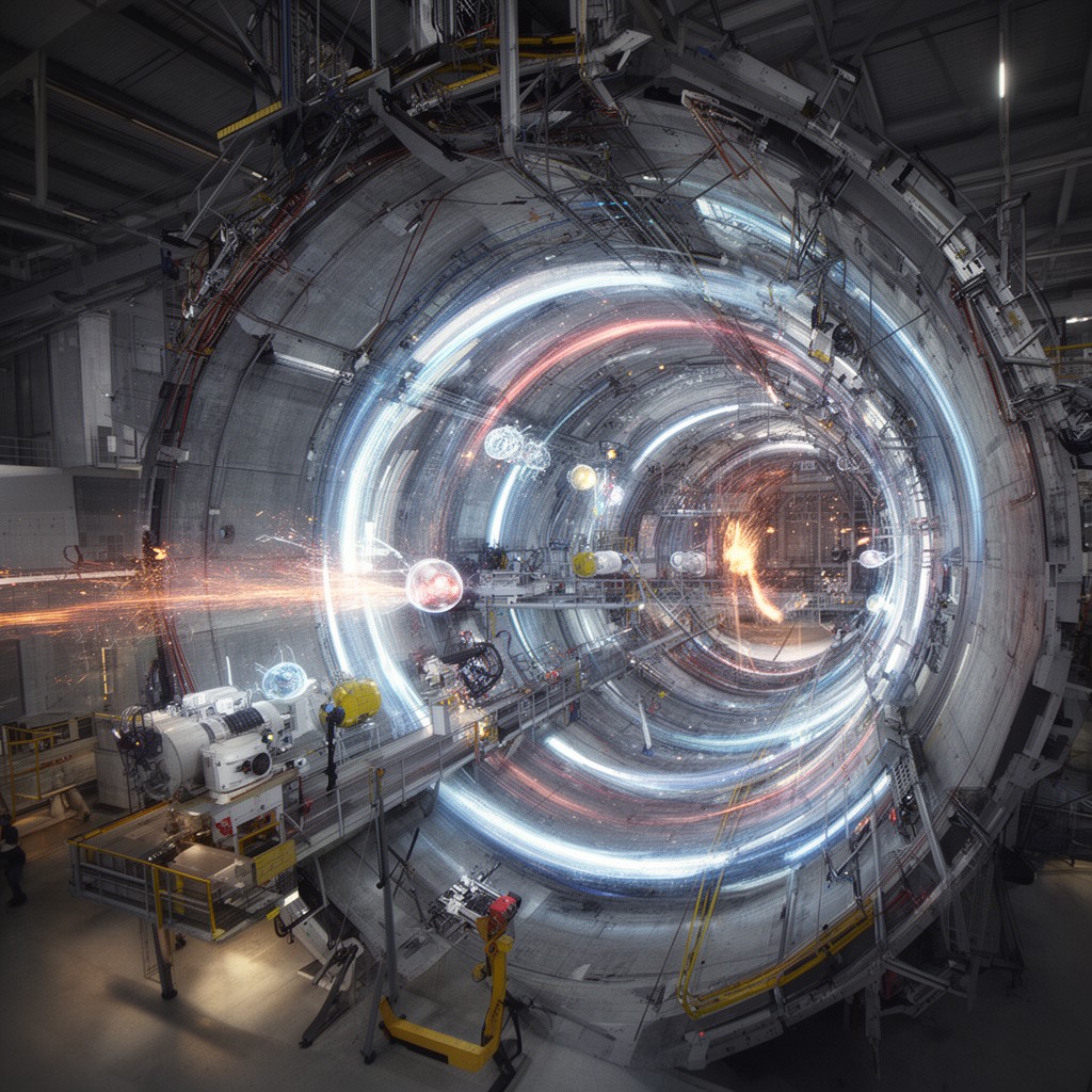 AI-generated illustration of High-Luminosity LHC