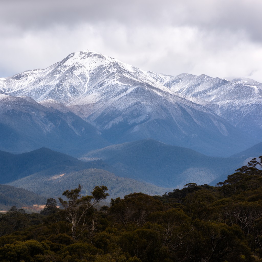 AI-generated illustration of Snowy Mountains