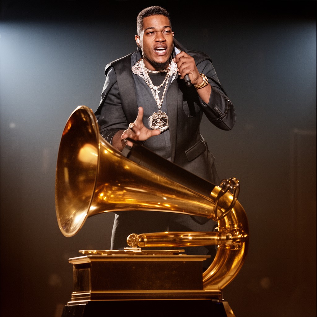 AI-generated illustration of Grammy Award for Best Male R&B Vocal Performance