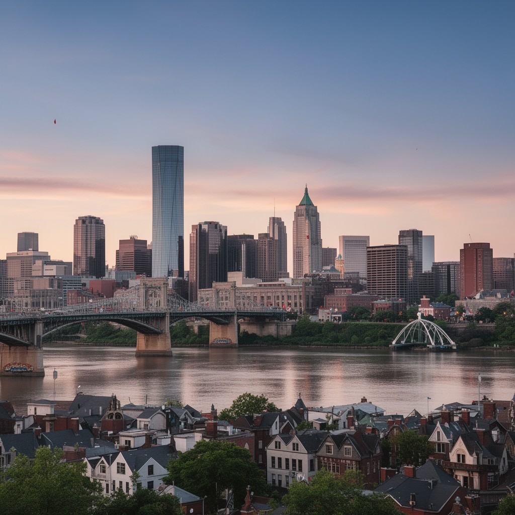 AI-generated illustration of Cincinnati, Ohio, United States