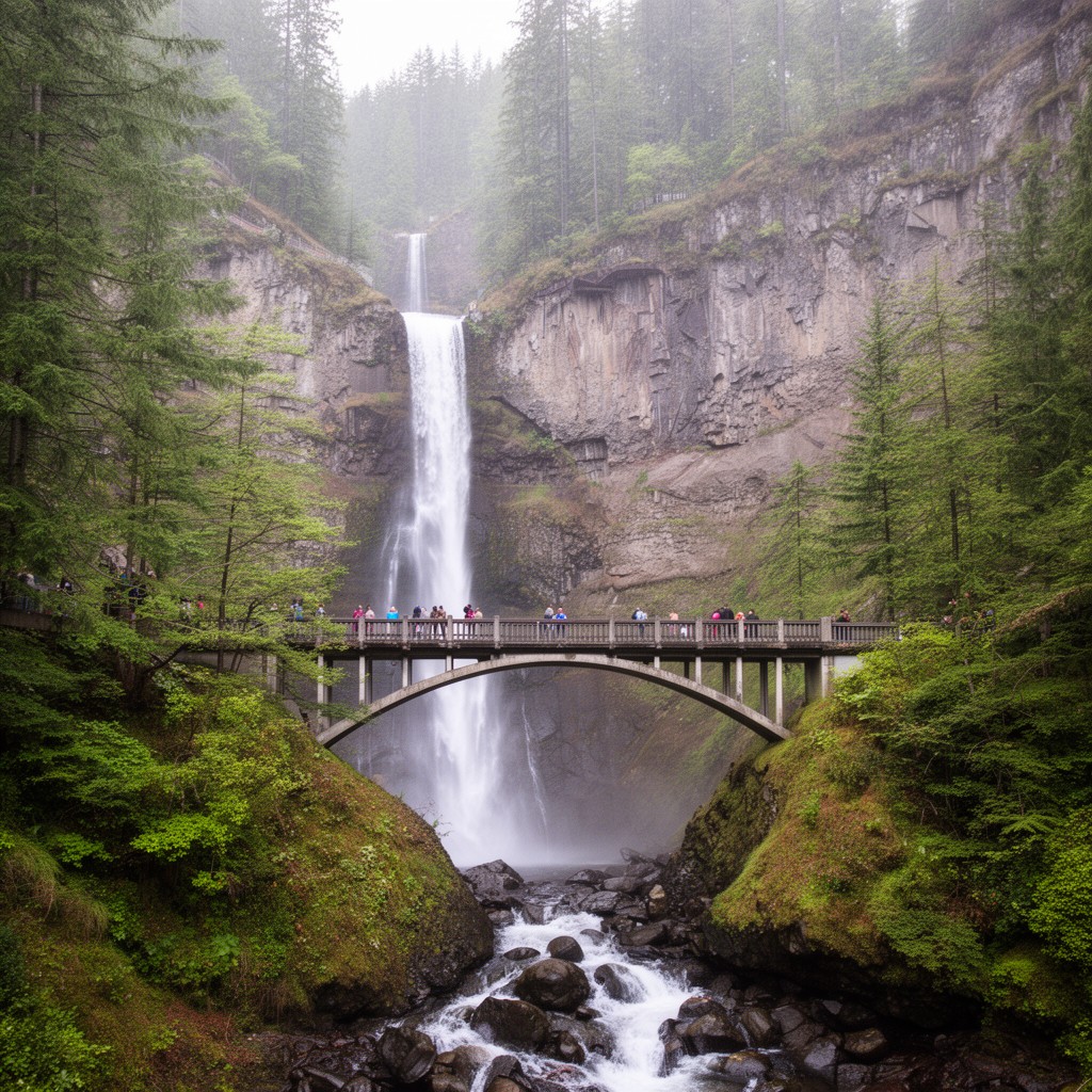 AI-generated illustration of Multnomah Falls