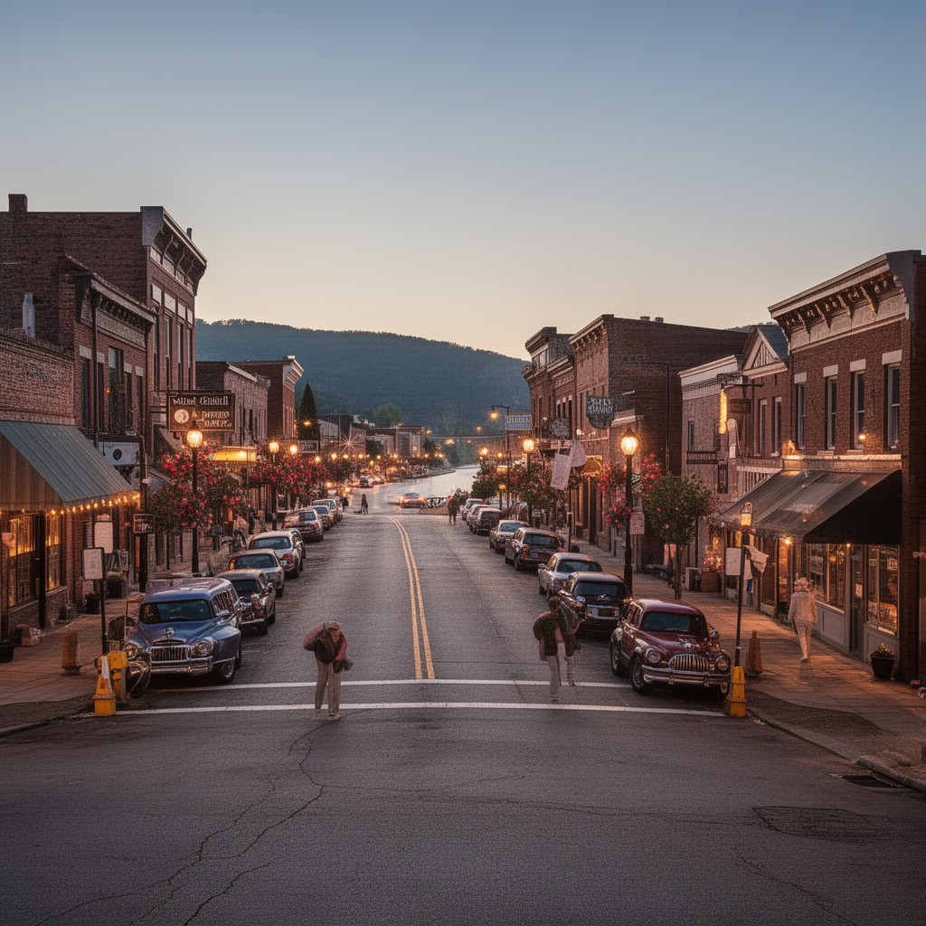 AI-generated illustration of Downtown Hannibal Historic District