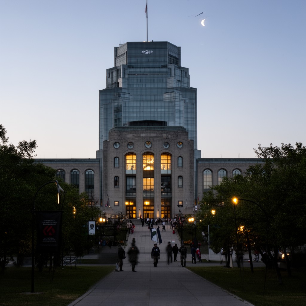AI-generated illustration of National Defence Headquarters, Ottawa