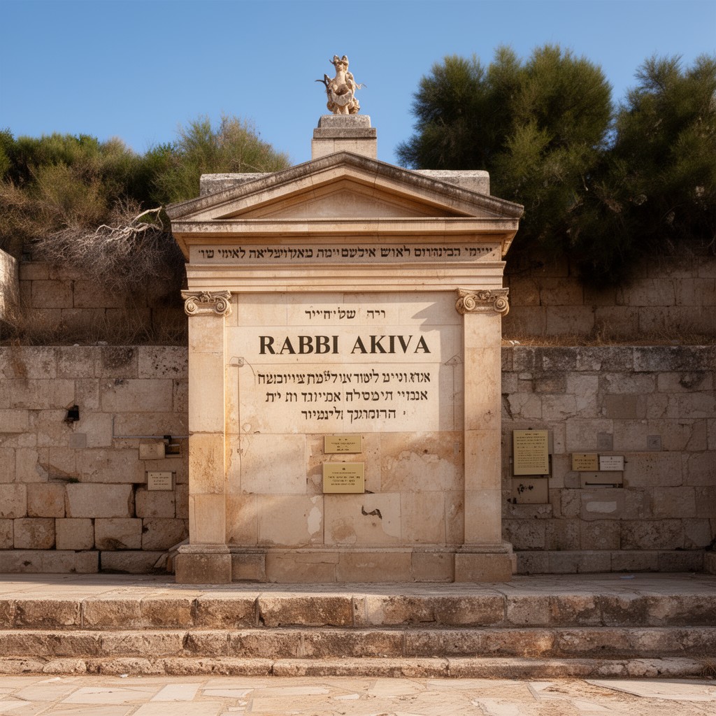 AI-generated illustration of Tomb of Rabbi Akiva (traditionally associated)
